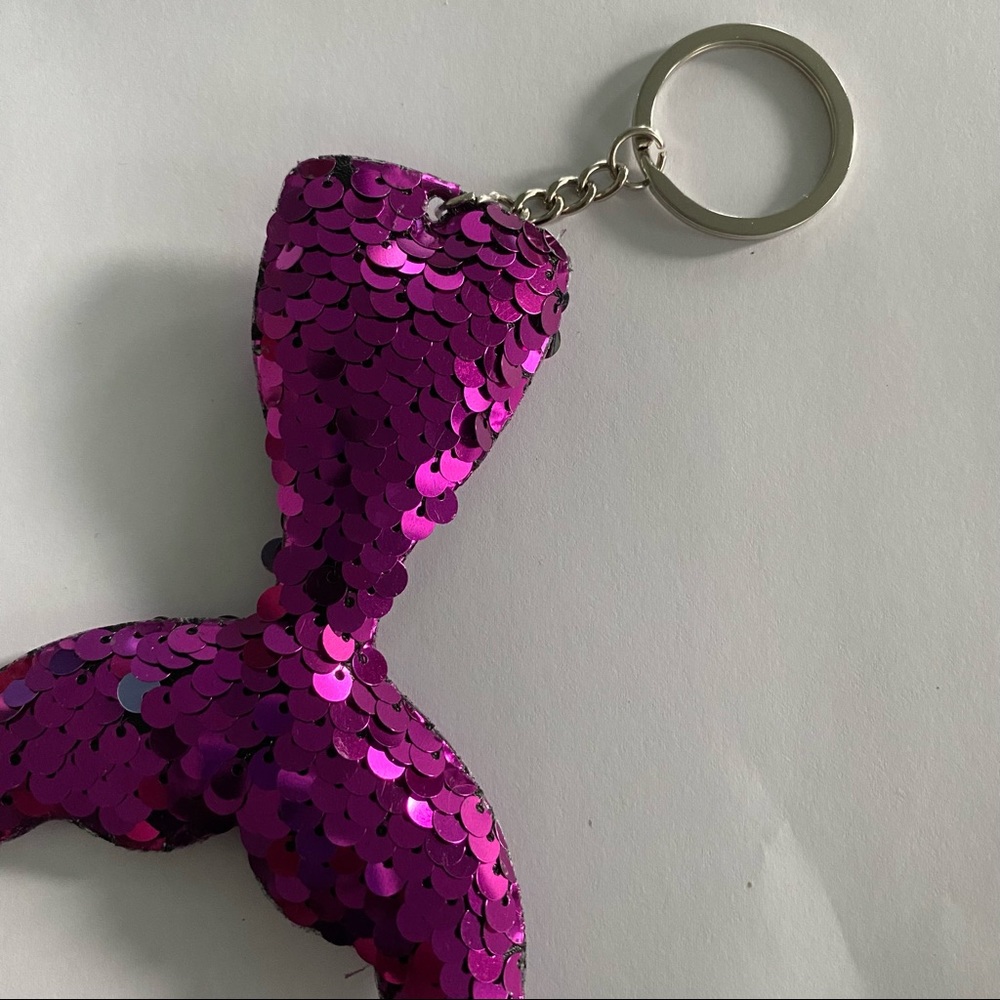 purple sequin mermaid tail keychain
